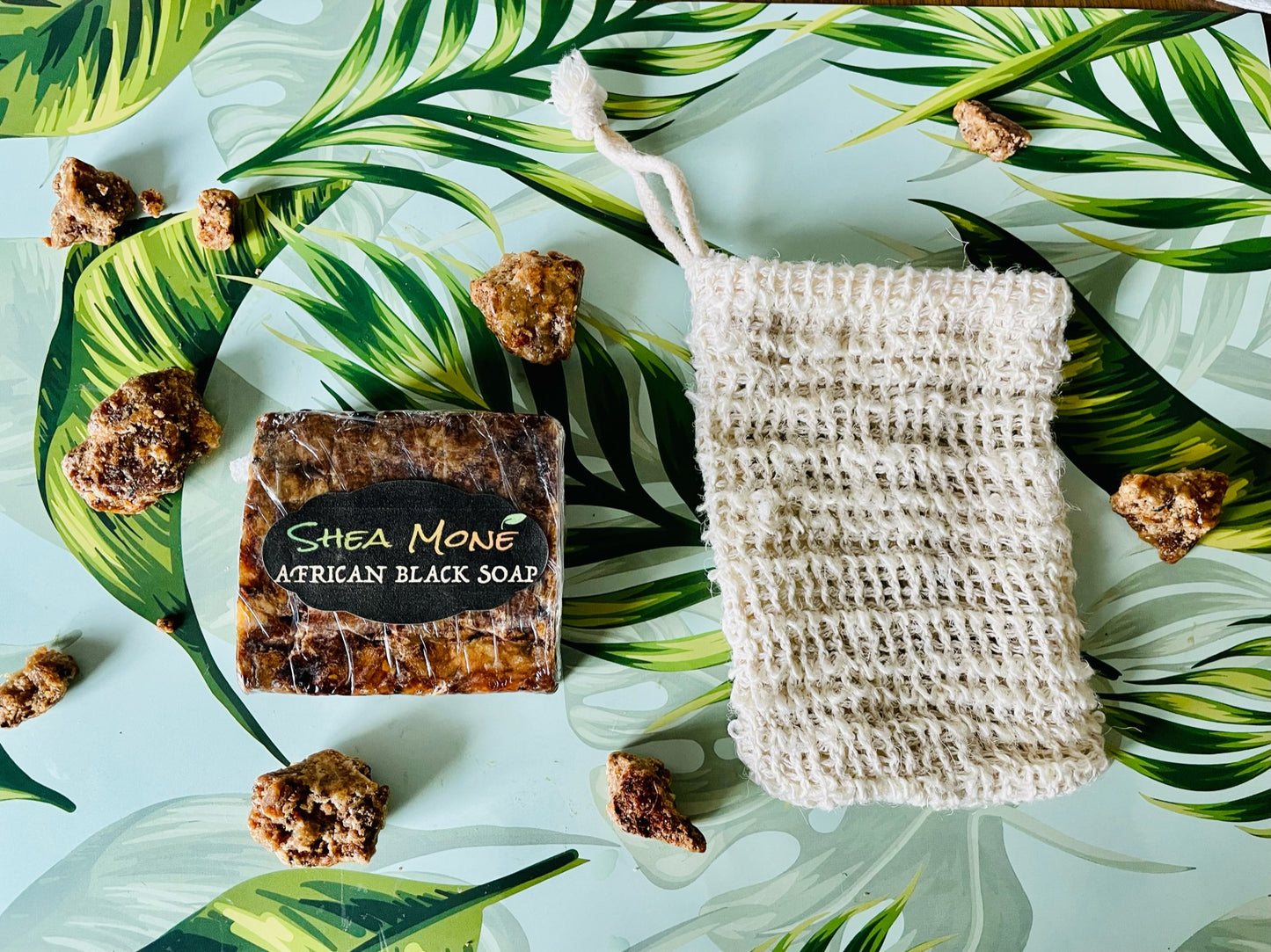 African Black Soap with Exfoliating Soap Saver