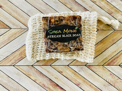 African Black Soap with Exfoliating Soap Saver
